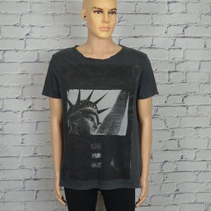 Mens All Saints Details SS Cut Crew graphic tee t-shirt